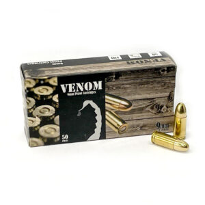 Venom 9mm Luger FMJ 115gr Brass Case Ammunition