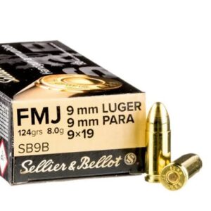 Sellier & Bellot 9mm Luger FMJ 124gr Ammunition
